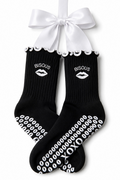 Bisous Amour - Noir Grip Socks